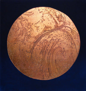 Space with Copper Warming Globe