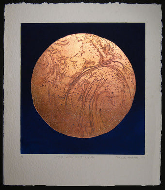 Space with Copper Warming Globe
