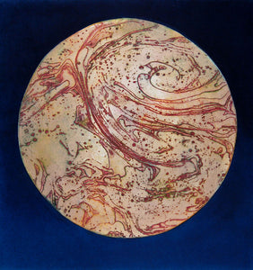 Space with Red Warming Globe